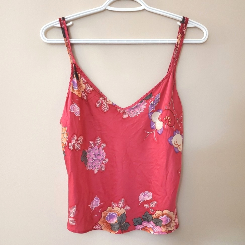Victoria's Secret 100 Silk Y2K 90s Gleam Print Cami Tank Top - Size M